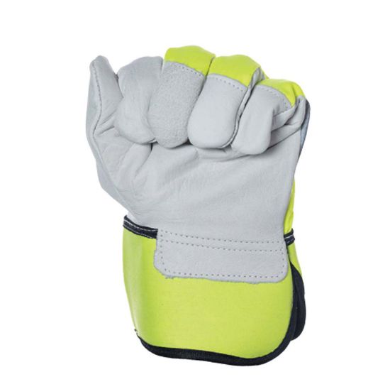 Εικόνα της Γάντια δερματοπάνινα 01.0019/1 fluo OVERTECH ανακλαστικά
