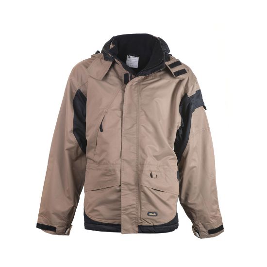 Εικόνα της Μπουφάν μπεζ-μαύρο με fleece επένδυση 04.11.0501