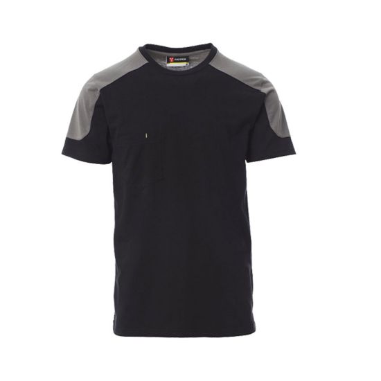 Εικόνα της T-shirt μαύρο-γκρι 04.30.CORPORATE(BL/S) με τσέπη